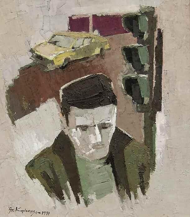 ΤΖΟΒΑΝΑΚΗΣ Ιωάννης (1928) Ανδρας και γυναίκα Ακρυλικό σε χαρτόνι 30 25 εκ υπγρμ κ.