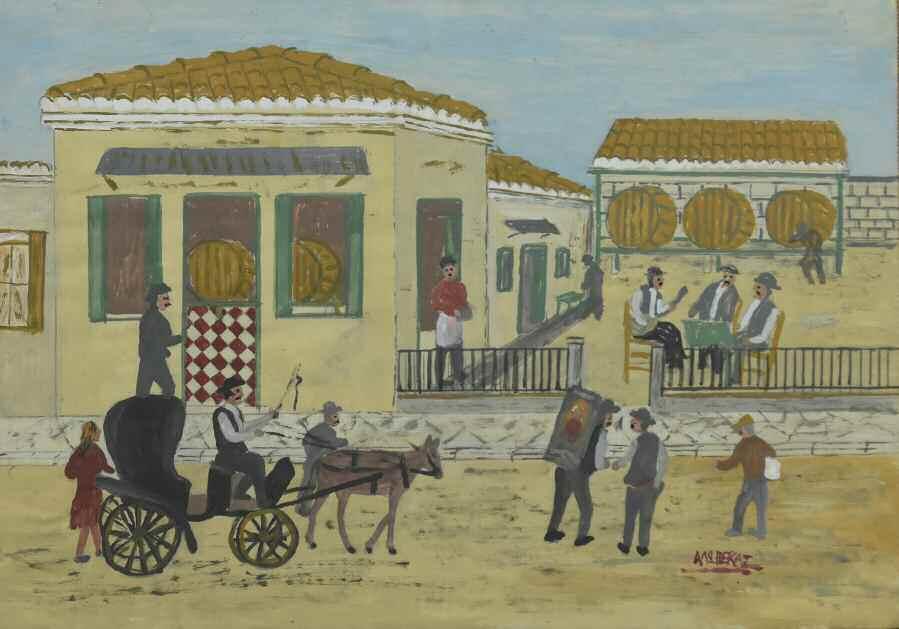 114 114. ΠΑΝΟΠΟΥΛΟΣ Χρήστος (Αλώπεκας) (π. 1905-1980) Παληά Αθήνα 1973 Τέμπερα σε λεπτό χαρτόνι 34 49 εκ υπγρμ κ.