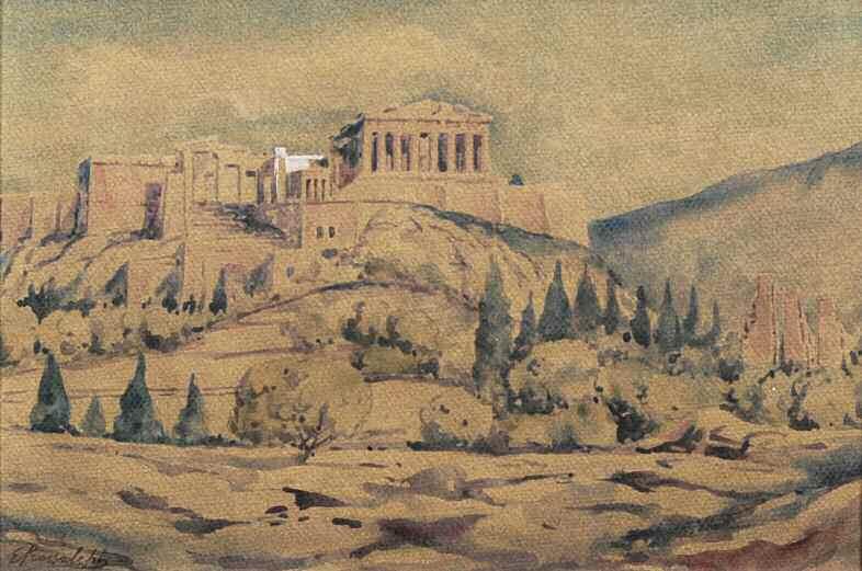 4. ΑΛΤΑΜΟΥΡΑΣ Ιωάννης (1852-1878) Καράβια 1878 Ακουαρέλλα σε χαρτί 15 19.5 εκ υπγρ & χρνλγμ.