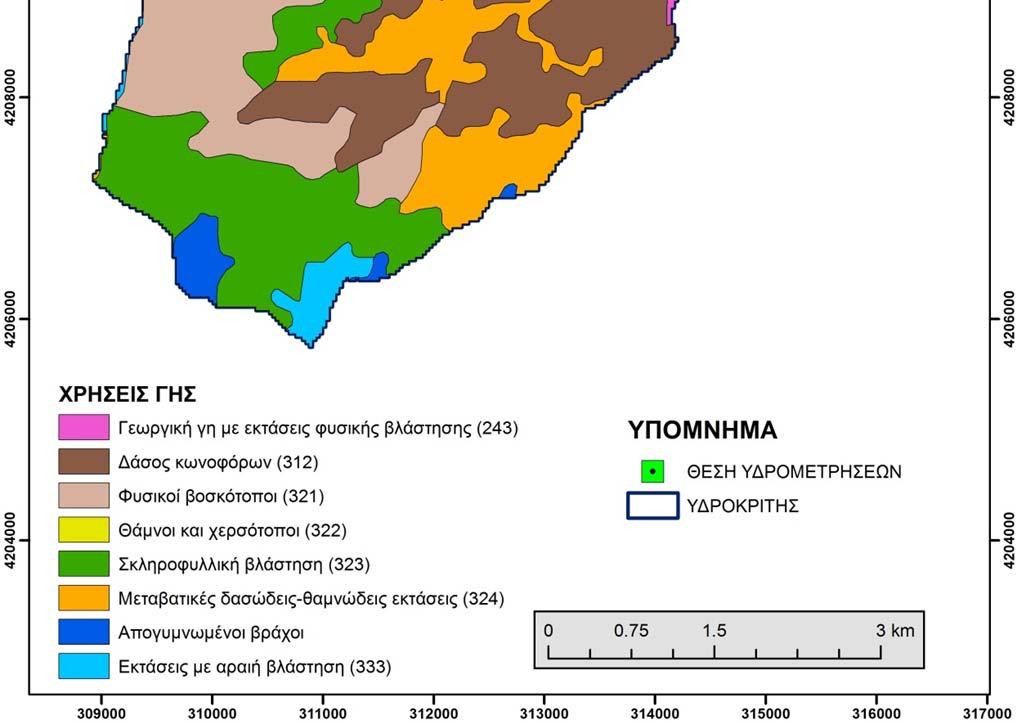 Επίσης, στον Πίνακα 7 παρουσιάζεται η έκταση και το