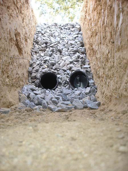 Αν η τάφρος διήθησης έχει και αγωγό (French drain)