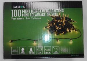 ετικέτα επί του προϊόντος πρότυπο EN 60598. Περιγραφή: Αλυσίδα µε 100 φωτάκια σε πράσινο, χάρτινο κουτί.