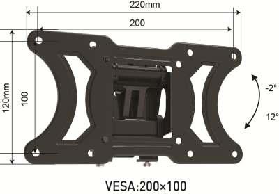 για TV LCD/PLASMA από 26-47 Ωφέλιμο φορτίο 30Kg Γωνία κάθετης κλίσης:0+10 Σετ στερέωσης για τον τοίχο και την TV συμπεριλαμβάνονται VESA:400x400