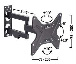 18589-7832 OSM-7832 ΒΑΣΗ TV Βάση για TV LCD/PLASMA από 10"-24" Ωφέλιμο φορτίο 10Kg Γωνία κάθετης κλίσης: -5,15 Σετ στερέωσης για