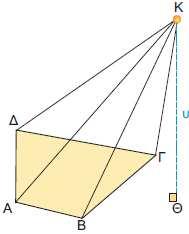 Αν από την κορυφή της πυραμίδας φέρουμε κάθετο ευθύγραμμο τμήμα προς τη βάση,