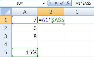 Κλικ στο κελί B1 2. =Α1*$A$6 3. Πατάμε το πλήκτρο [Enter] 3.5 Μικτές Αναφορές Οι μεικτές αναφορές περιέχουν ένα τμήμα που είναι σχετικό και ένα άλλο που είναι απόλυτο.