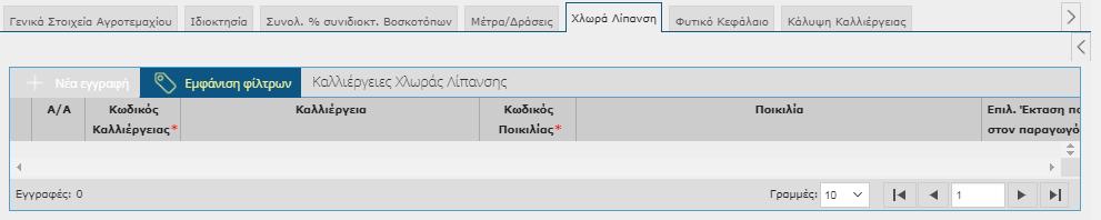 v. Καρτέλα «Χλωρά λίπανση» Μόνο για τους δικαιούχους της δράσης 10