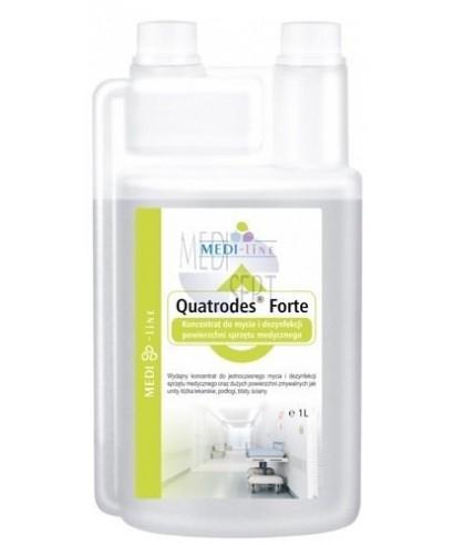QUATRODES FORTE ΜΕΓΑΛΩΝ ΕΠΙΦΑΝΕΙΩΝ Συγκέντρωμα για καθαρισμό και απολύμανση επιφανειών Το Quatrodes Forte είναι μία φόρμουλα υψηλής αποτελεσματικότητας για απολύμανση επιφανειών, ιατρικού εξοπλισμού