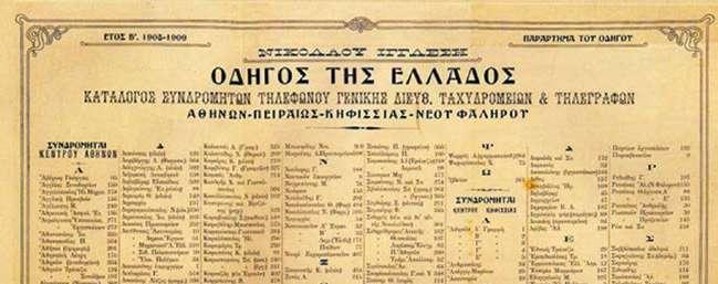 975 Συνδρομητές! Ο πρώτος τηλεφωνικός κατάλογος του ΟΤΕ!