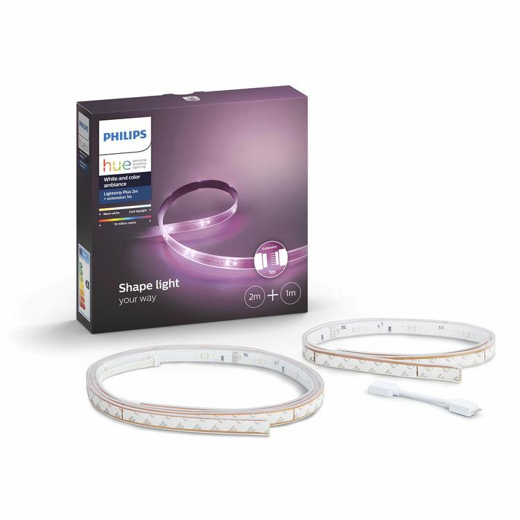 PHILIPS Λευκό και χρωματιστό ατμοσφαιρικό φως Hue Συσκευασία με ταινία LED LightStrip Plus 2 μέτρων +1 μέτρου Ταινία LED Lightstrip 2 μέτρα +1 μέτρο 1