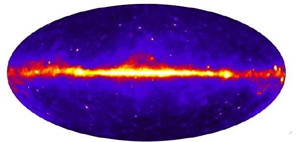 Εικόνα του Γαλαξία από την παρατήσρηση των ακτίνων γ ιακρίνονται η