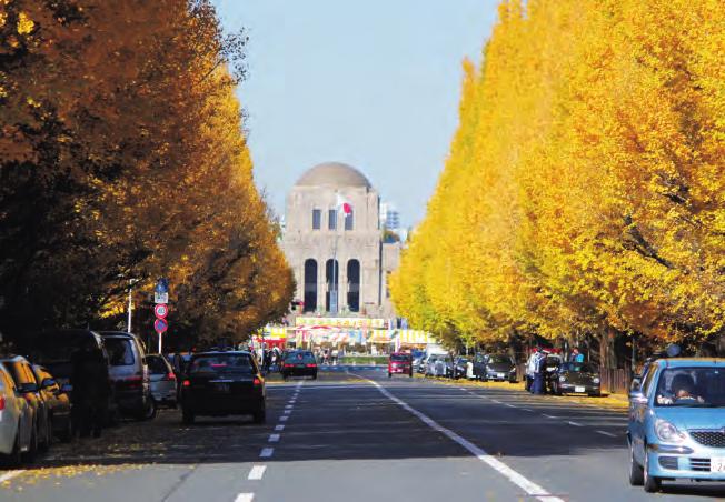 When the leaves change color, the boulevard becomes painted in gold. The m high Tokyo Tower is also a symbol of Tokyo. It is lit up at night, creating a magical scene.