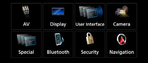 Έλεγχος Bluetooth Ρύθμιση Hands-Free Μπορείτε να πραγματοποιήσετε διάφορες ρυθμίσεις σχετικά με τη λειτουργία handsfree. Πατήστε το πλήκτρο [MENU]. hhεμφανίζεται το αναδυόμενο μενού.
