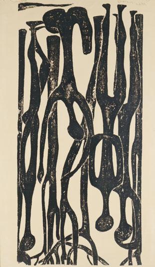 500 523 ΚΑΤΡΑΚΗ, Βάσω. Δάσος. 1971. Χάραγμα σέ πέτρα, 1250 x 480 mm. (μικροί λεκέδες ἀπό νερό στό κάτω περιθώριο).