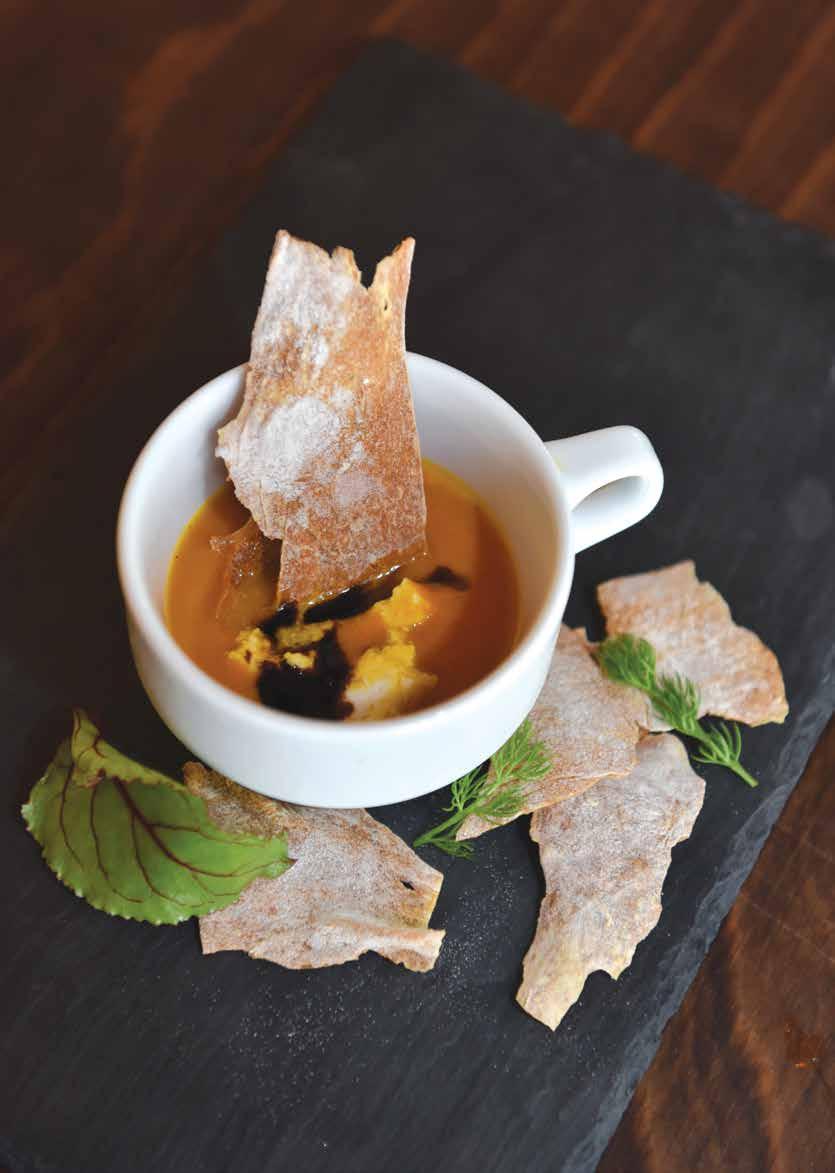 Σούπα veloute καρότου: Κρέμα balsamico κωδ. MC105 Spice oil κάρυ - τζίντζερ κωδ. V463016 Spicemix del mondo takoyaki κωδ. V513683 Ταϊλανδέζικη πάστα πράσινου κάρυ κωδ.