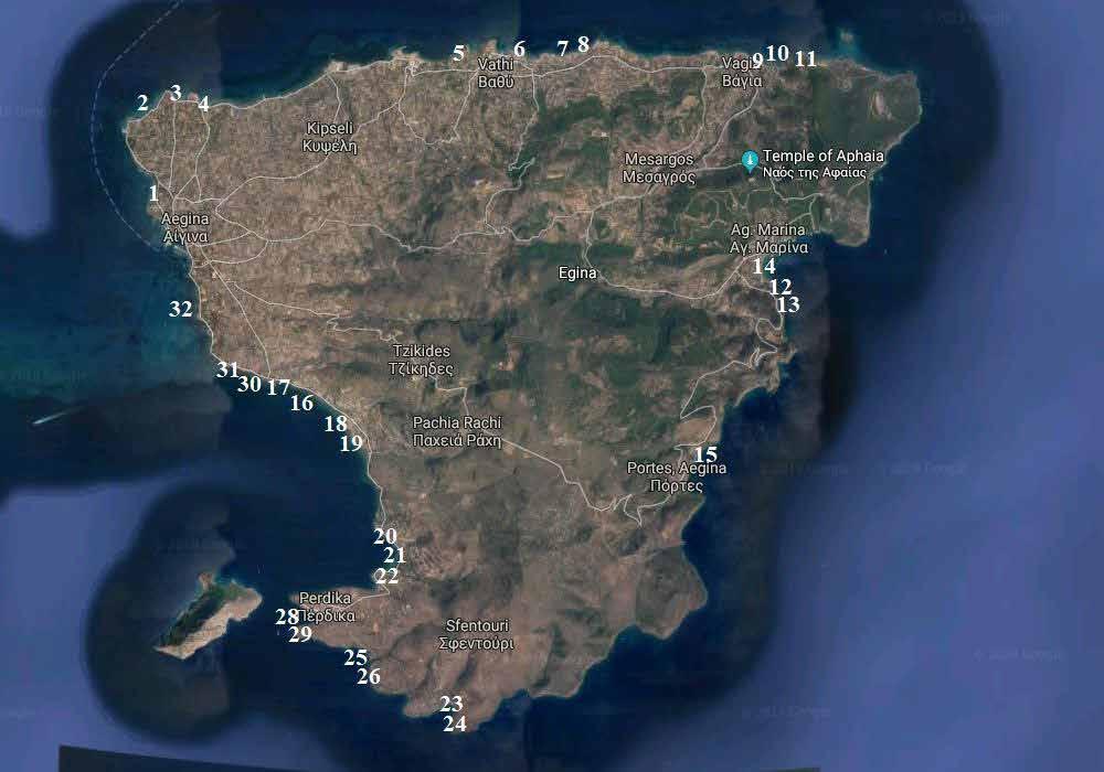 18 ΦΑΚΕΛΟΣ / ΠΟΥ ΝΑ ΚΟΛΥΜΠΗΣΕΤΕ ΙΟΥΝΙΟΣ 2019 Πίνακας Θέσεων στις 21 / 05 / 2019 στις παραλίες της Αίγινας, και αποτελεσμάτων Μικροβιολογικής Ανάλυσης σε θαλασσινό νερό με την μέθοδο διήθησης σε