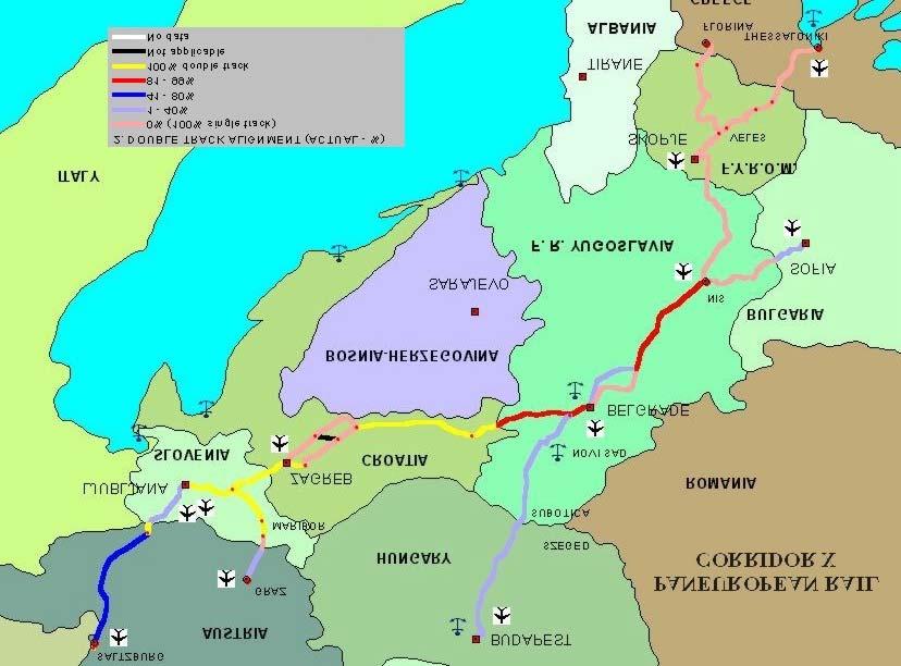 Τεχνική υποστήριξη της διεθνούς συνεργασίας για τον Πανευρωπαϊκό Άξονα Χ 203 Τέλος, ο κλάδος D, σήµερα αποτελείται από µονές σιδηροδροµικές γραµµές µε ντιζελοκίνηση στο σύνολό του (100%).