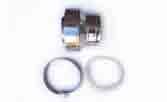 Codo coaxial 90 + abrazadera + junta. Teja inclinable entre 0 y 45. Abrazadera para la fijación en la pared.