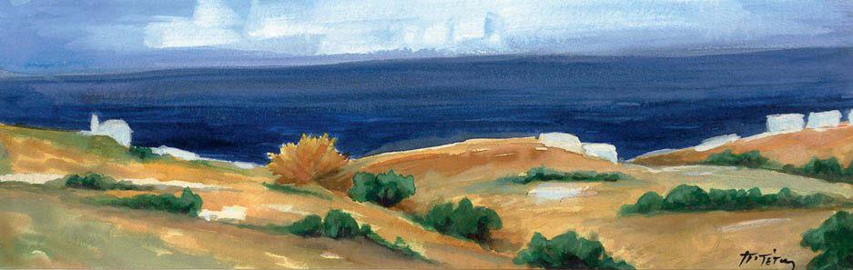 600-800 482 483 ΠΑΡΑΣΚΕΥΑΪΔΗΣ, Μίλτης, 1911-1999. Ἑνότητα 14 σχεδίων μέ ἀπόψεις καί λουλούδια τῆς Σάμου. 1976-1977.