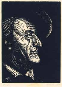 Βάγκνερ. 1963. Ξυλογραφία σέ πλάγιο ξύλο, 285 x 207 mm.