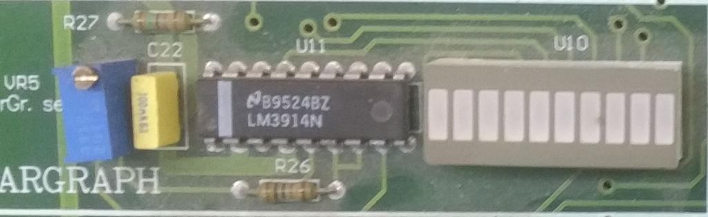 Όταν ο διακόπτης SW4D είναι στη θέση BARGR η έξοδος του DAC οδηγείται σε αυτό μέσω του U11 και U10 ώστε αυξάνοντας την τιμή που μετρά ο DAC να ανάβουν διαδοχικά LED του bargraph.