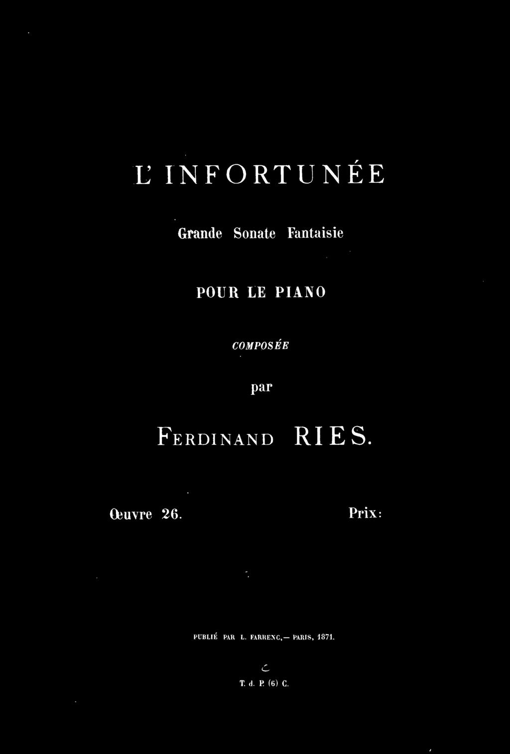 Ferdinand RIES. Oeuvre 26.
