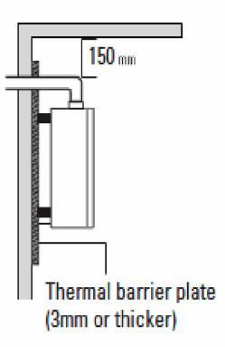 Τοποθέτηση λέβητα Εγκαταστήστε σε πυράντοχο τοίχο Ο τοίχος στον οποίο ο λέβητας θα τοποθετηθεί πρέπει να είναι στιβαρός για να αντέχει το βάρος του και να