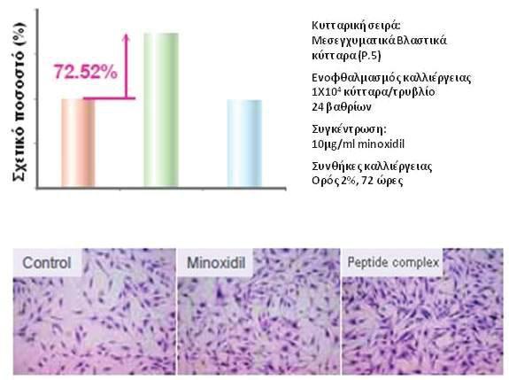 PEPTIDE LOTION Κλινικά Αποτελέσματα in vitro Ο συνδυασμός ολιγοπεπτιδίων του
