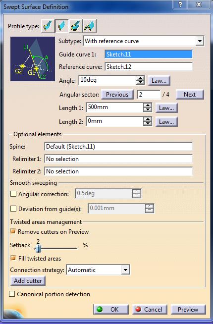 tangency surface στην Sweep σχήμα 4.2.