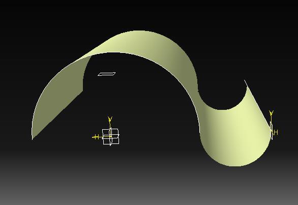 Ενεργοποιώντας την εντολή Sweep, Two guides and tangency surface και εκχωρώντας τα σωστά