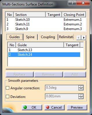 Multi-Sections Surface Definition.