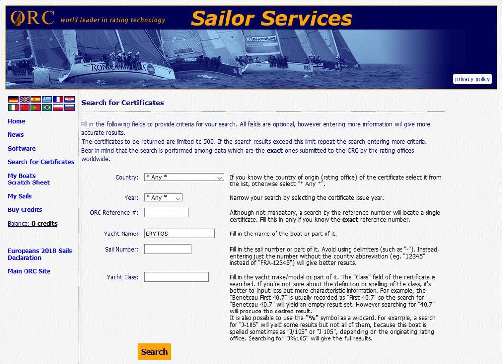 ORC Sailor Services: