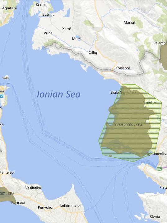 Εγγύτερη στην περιοχή μελέτης περιοχή ευθύνης Φορέα Διαχείρισης Στενών και Εκβολών Ποταμών Αχέροντα και Καλαμά GR 2120005 Εγγύτερα στην περιοχή σχεδιασμού της Π.Ο.Α.Υ. σύμφωνα με την ΚΥΑ με αριθ.