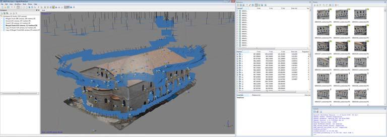 Εικόνα 3: Στιγμιότυπο από το περιβάλλον εργασίας του Photoscan Pro 3.4.