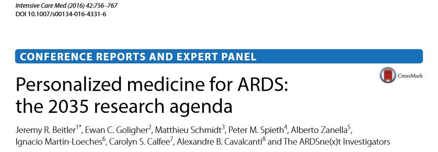 συνοσηρότητες, διαφορετική παθοφυσιολογική εξέλιξη της νόσου The ARDSne(x)t research agenda for the next 20 years calls for