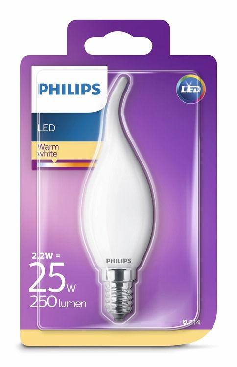 PHILIPS LED Luster 2,2 W (25 W) E14 Ζεστό λευκό Χωρίς ρύθμιση έντασης Σχεδίαση που τραβά την προσοχή Γνώριμα σχήματα που έχετε αγαπήσει.