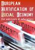 European Certificationof SocialEconomy. Economy for advisors & educators
