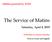 The Service of Matins