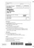 Physics *P42875A0120* P42875A. Unit: KPH0/4PH0 Paper: 2P. Thursday 12 June 2014 Morning Time: 1 hour. Instructions. Information.