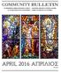 APRIL 2016 ΑΠΡΙΛΙΟΣ COMMUNITY BULLETIN