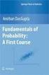 Fundamentals of Probability: A First Course. Anirban DasGupta