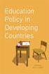 policy in developing countries.