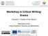 Workshop in Critical Writing: Drama