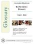 Glossary. Mathematics Glossary. Intermediate School Level. English / Greek