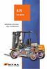 R 70. Date tehnice. Motostivuitor cu furcă Diesel Seria 70-35/70-40/70-45