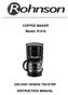 COFFEE MAKER Model: R-918