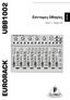 ΕΛΛΗΝΙΚΑ. Σύντομες Οδηγίες. Έκδοση 1.0 Νοέμβριος 2002 EURORACK UBB1002.