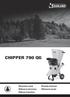 CHIPPER 790 QG. EN Instruction manual. Libretto d instruzioni Manual do operador. Manual de instrucciones. Manuel d instructions