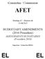 Committee / Commission AFET. Meeting of / Réunion du 31/08/2015. BUDGETARY AMENDMENTS (2016 Procedure) AMENDEMENTS BUDGÉTAIRES (Procédure 2016)