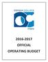 OFFICIAL OPERATING BUDGET